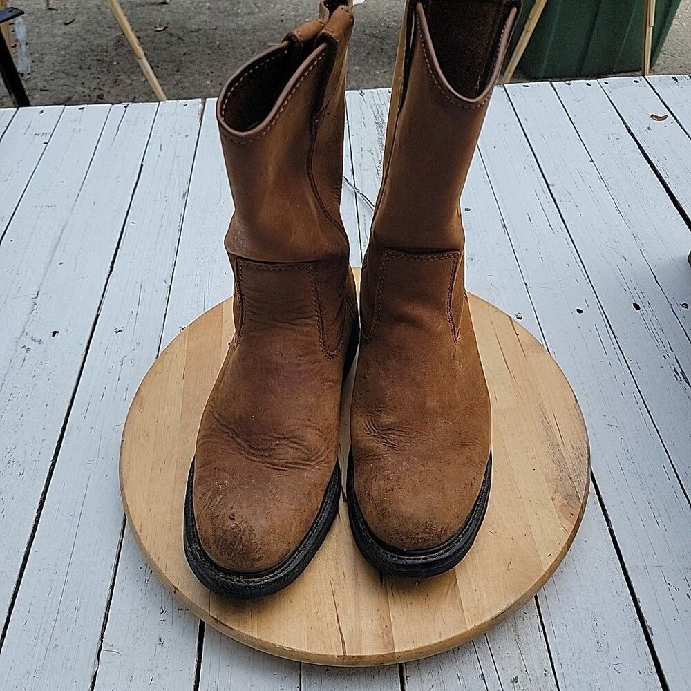 Wolverine Boots Mens Steel Toe Brown Leather Size 10.5 M Pull On Work W04727